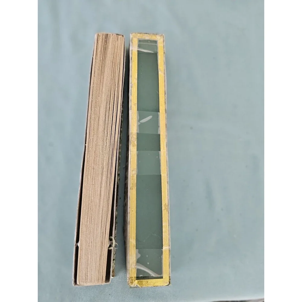 Vintage Wooden Folding Fan With Glass Top Box